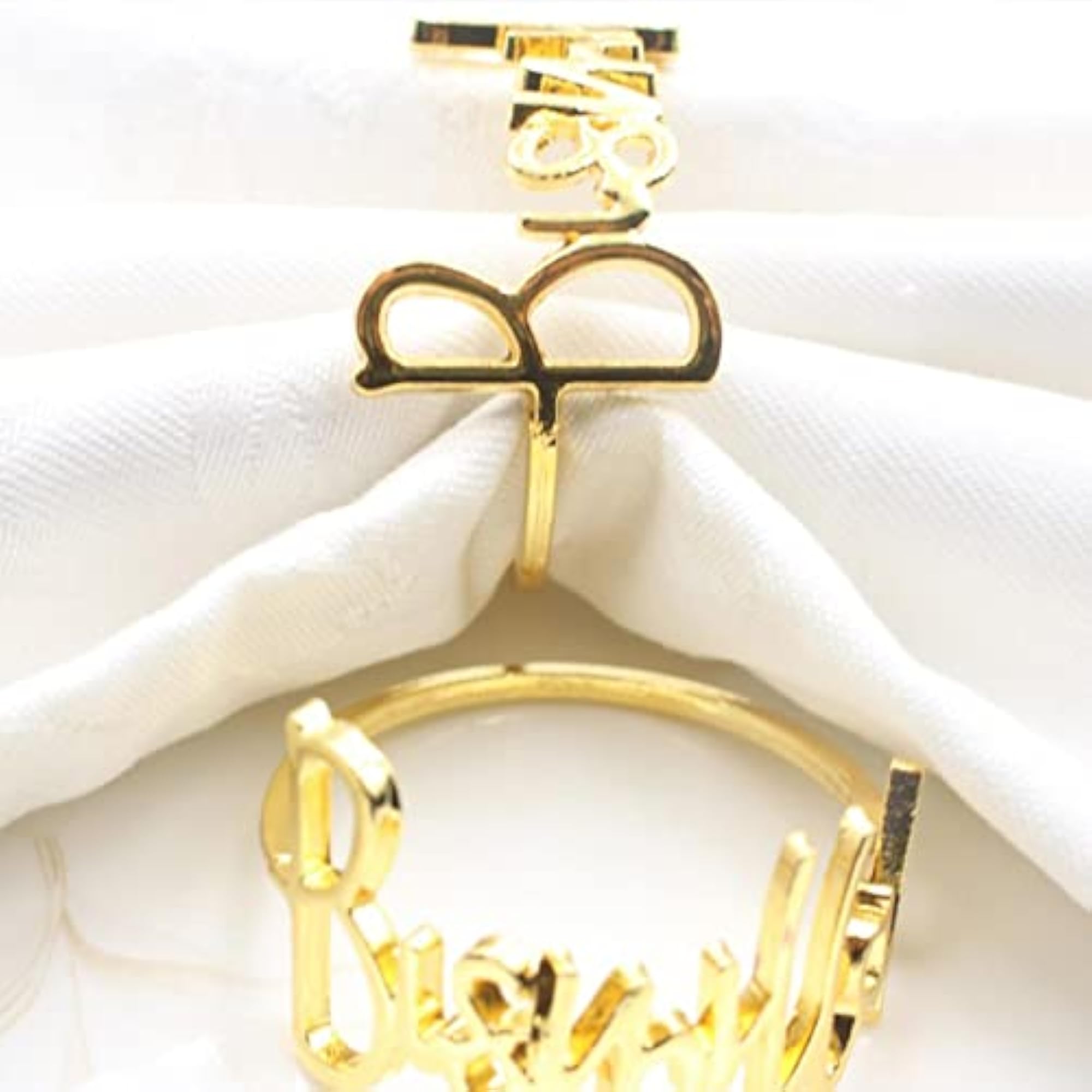 10 Pieces Round Decorative Napkin Buckles for Banquets